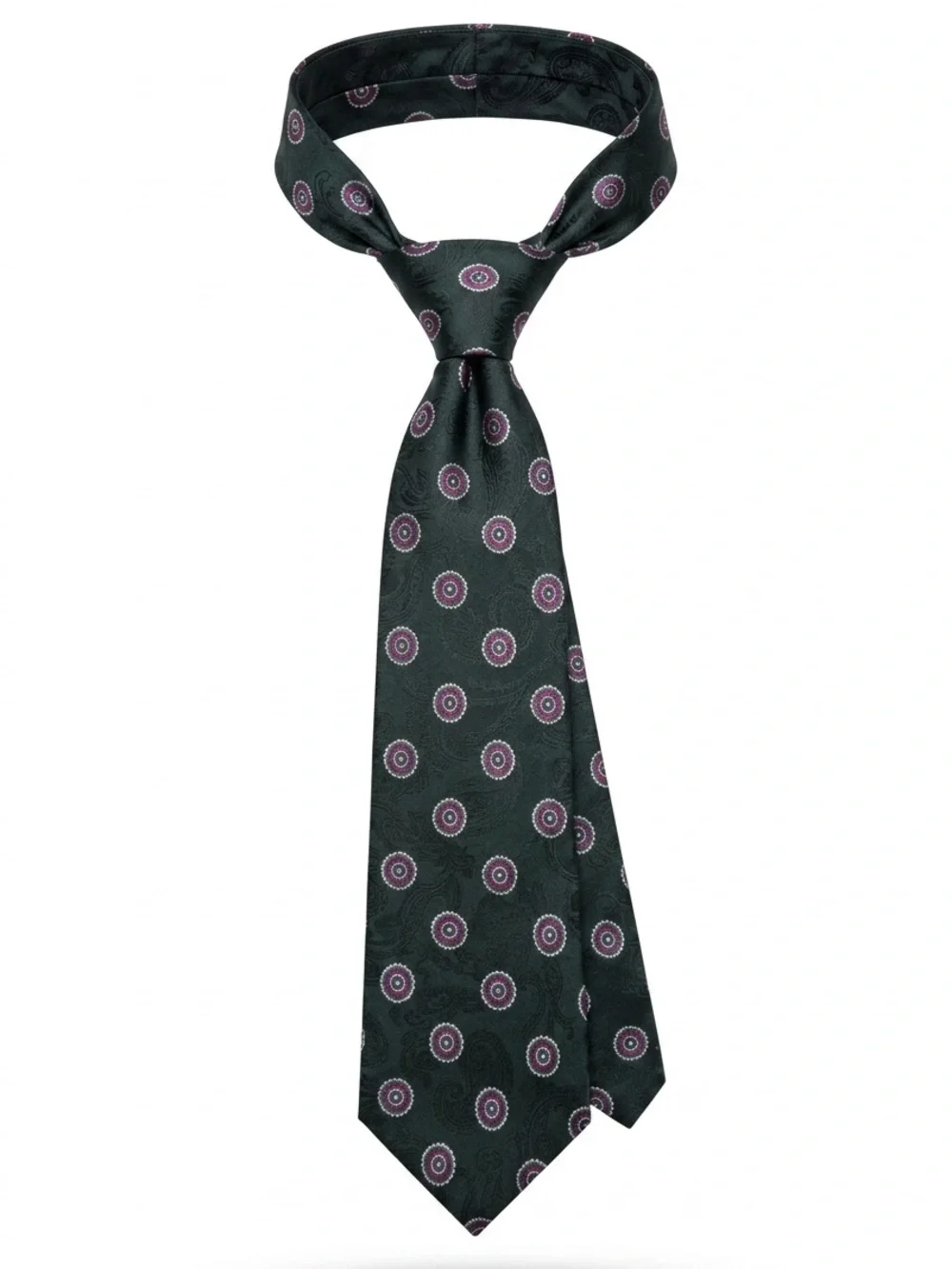 Saks Fifth Avenue Men's Tie W/Paisely & Circular Designs
